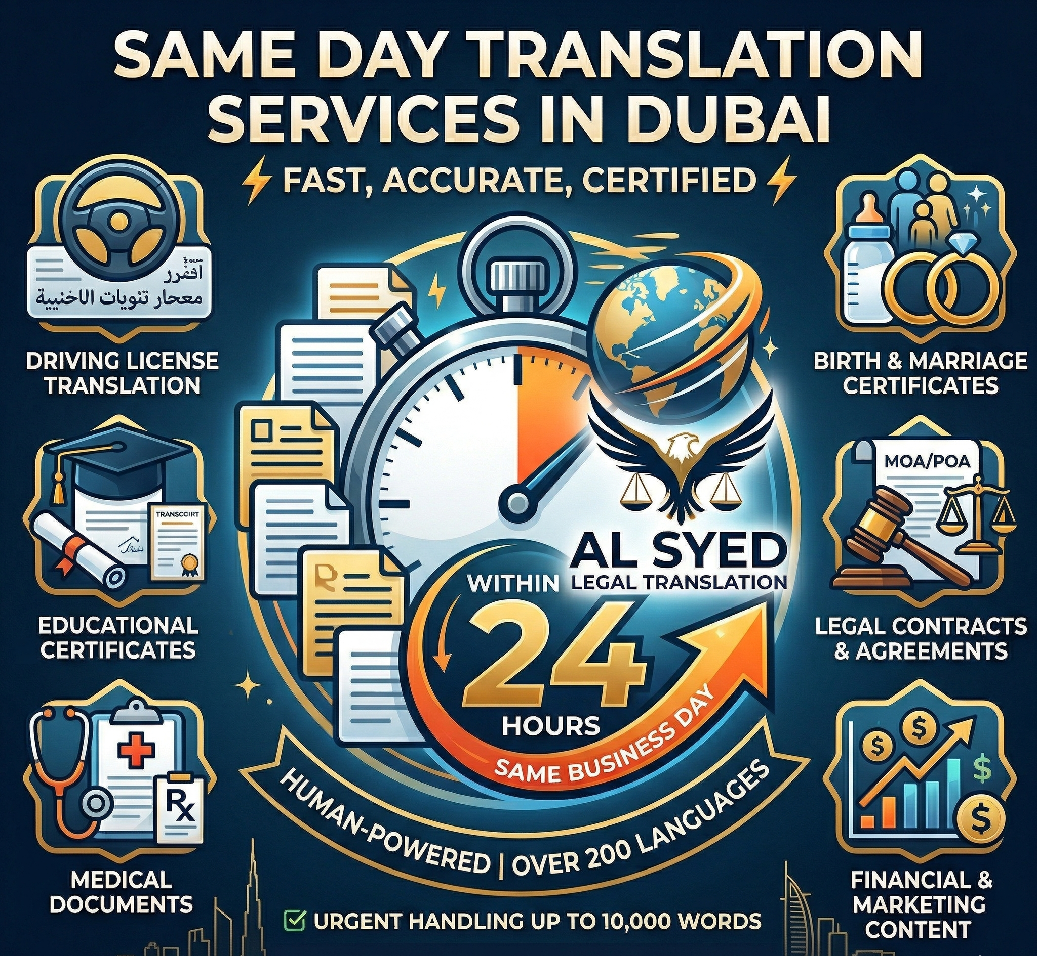 Same Day Translation Services in Dubai