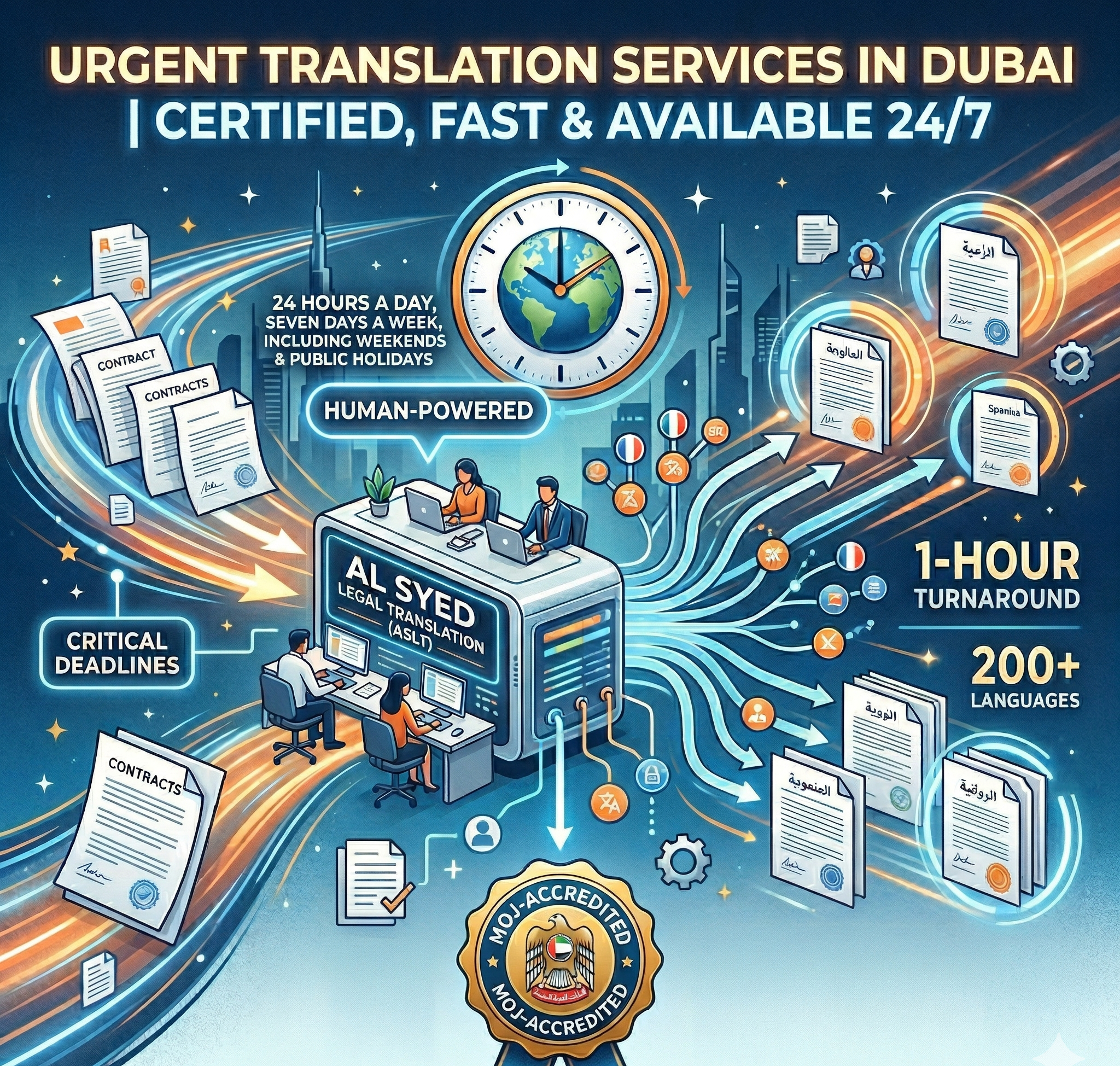 Urgent Translation Services in Dubai | Certified Same-Day & 1-Hour